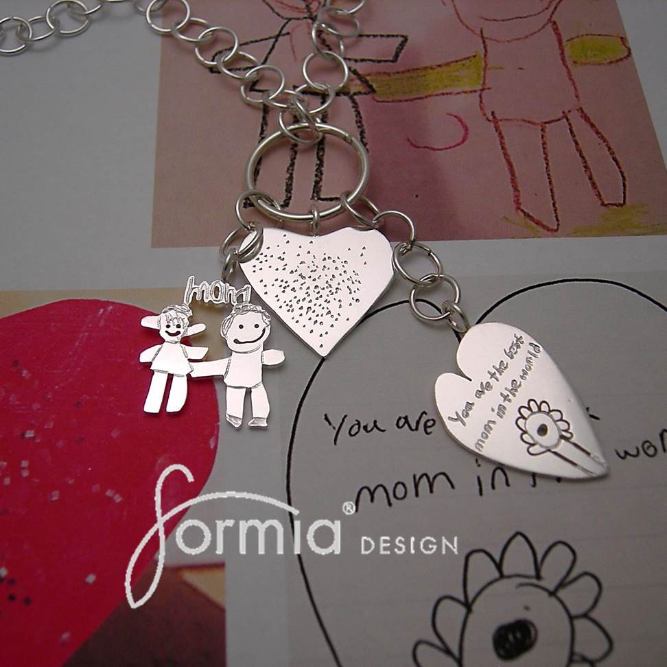 Drawings as a Cluster of Charms Necklace -create Your Own Charm ...