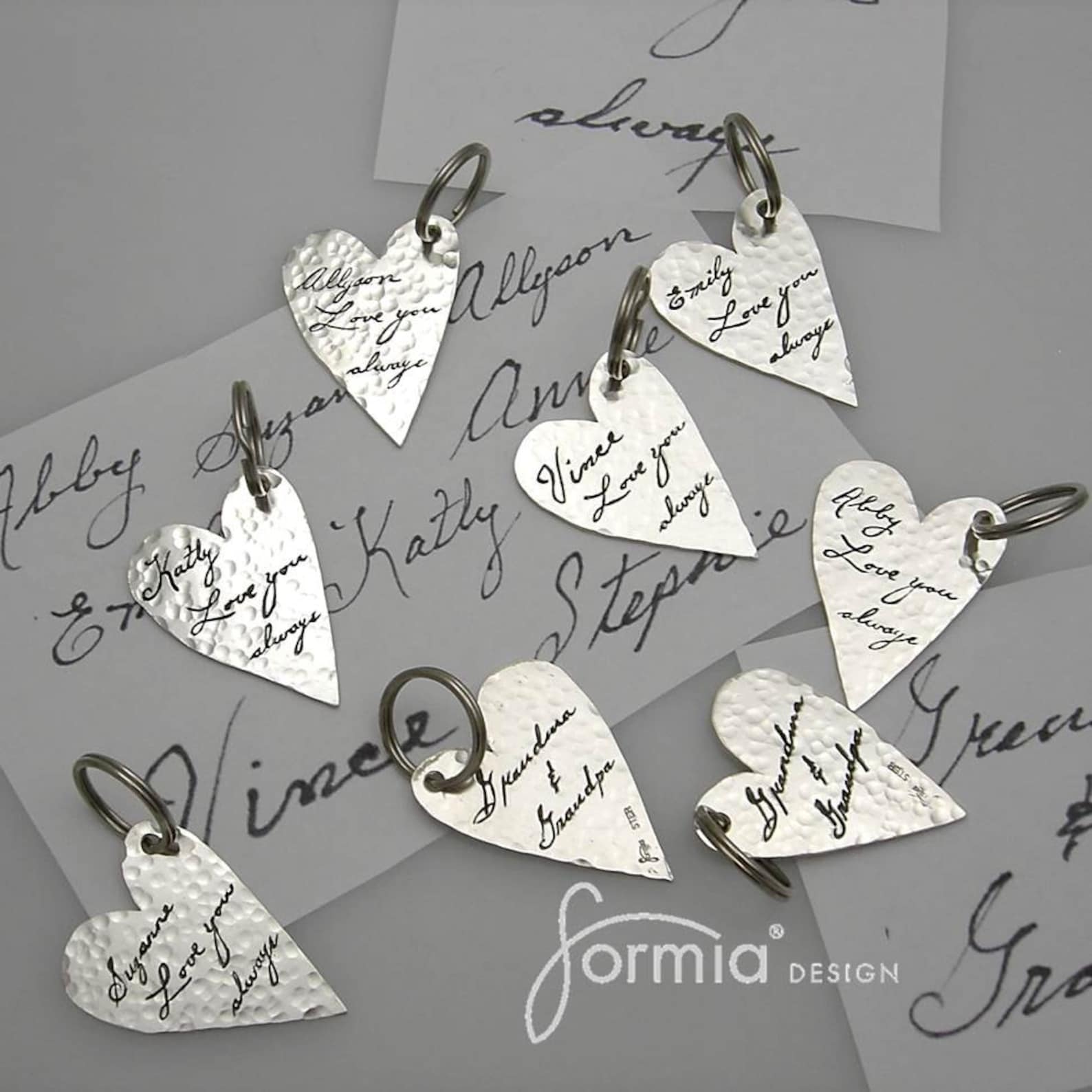 Engraved Signature, Autograph Key Chain , Actual Handwriting in Silver ...