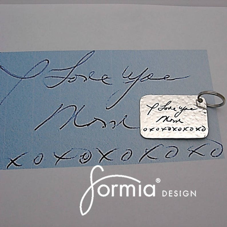 Engraved Signature, Autograph Key Chain , Actual Handwriting in Silver ...