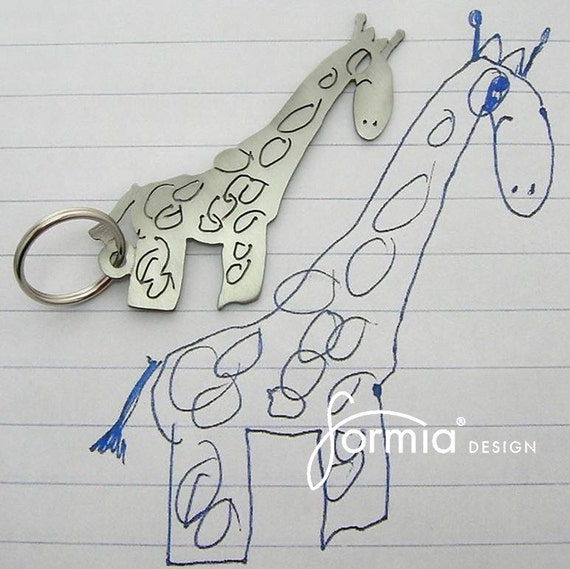Rysunek Twojego Dziecka Jako Brelok Custom Handmade Tytan Keychain Własne Wzornictwo Grafika W Metal Kids Art Breloczek Do Kluczy Upominki