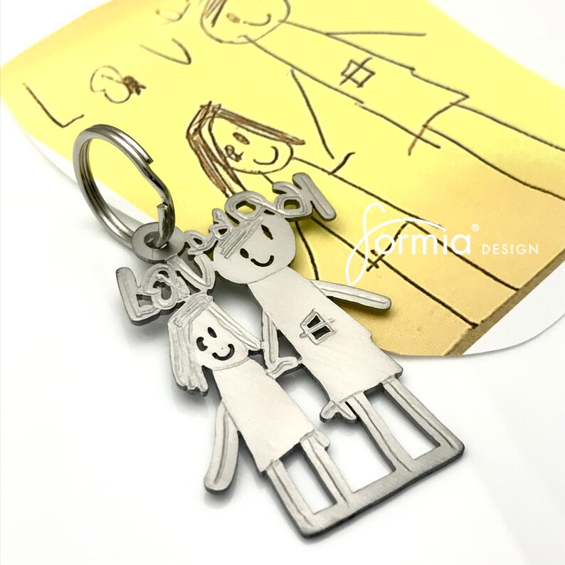 Your child's drawing on key chain for DAD durable image 8