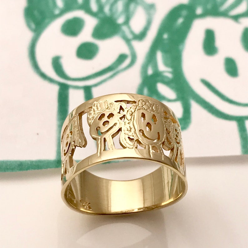 Drawing on gold ring ring in gold from artwork gold ring from kids art kids doodle as gold ring-family gold ring image 5