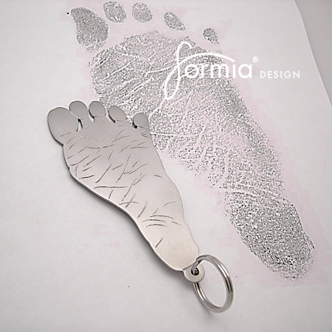 Keychain From Baby Footprint Babyfeet as a Key Ring Babyfoot Etsy