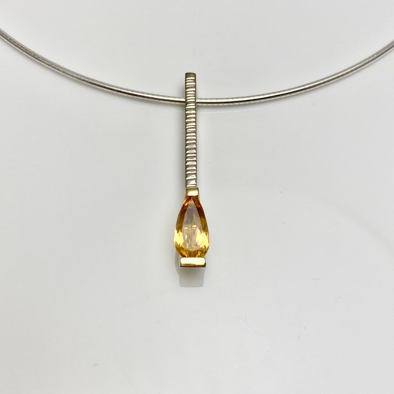 Elegant Imperial Topaz pendant combination pendant, gemstone drop pendular pendant image 1