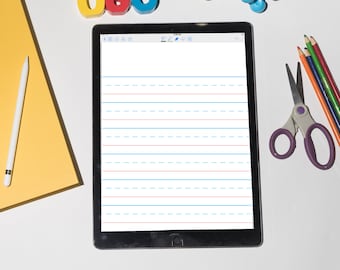 Digital Handwriting Paper | GoodNotes Noteshelf | 10.5 iPad Pro | Kindergarten First Grade writing practice | Homeschool | Paperless Student