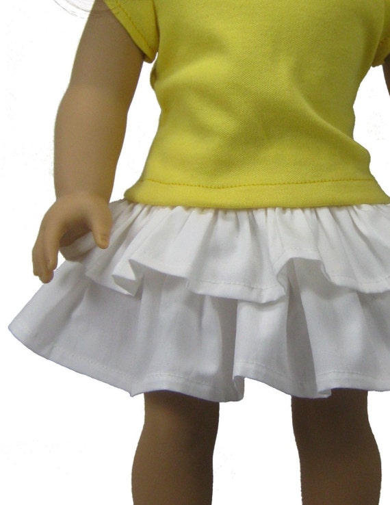 Contemporary Tee and Skirt PDF sewing pattern for 18 inch American Girl doll Spring Fling