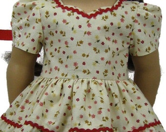 PDF Sewing pattern 1940s Party Dress for 18 inch American Girl doll tiered skirt sweetheart neckline