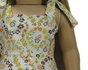 PDF sewing pattern 1970s Sundress for 18 inch American Girl Doll Julie Endless Summer knot ties