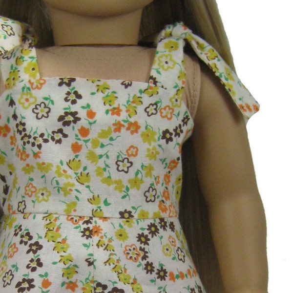 PDF sewing pattern 1970s Sundress for 18 inch American Girl Doll Julie Endless Summer knot ties