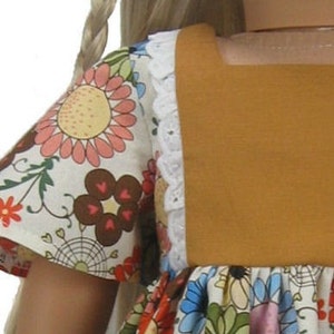 Maxi Dress PDF sewing pattern for 18 inch American Girl Dolls 70s Boho Hippie Julie