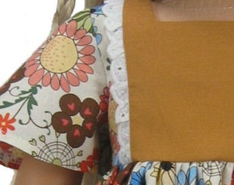 Maxi Dress PDF sewing pattern for 18 inch American Girl Dolls 70s Boho Hippie Julie