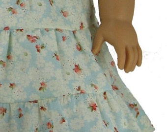 1940s WWII tiered dress PDF sewing pattern for 18 inch American Girl doll Peter Pan collar