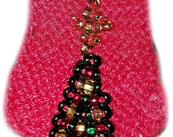 DIGITAL: Knit Beaded Christmas Tree Pin - Pattern for Intermediate knitters PATTERN ONLY