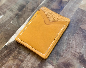 Yellow Leather Boot Top Card Wallet