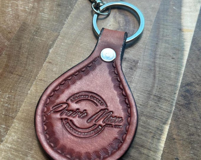 Chestnut Leather Prairie Moon Keychain