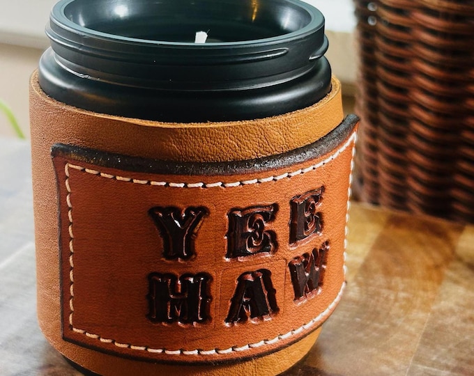Leather Candle Cover with Candle