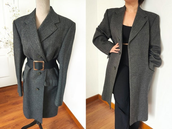 Abrigo de lana Vintage Brummell gris 40 42 Etsy Espana