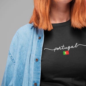 ポルトガルの文字Tシャツ、ポルトガル国旗の旅行お土産