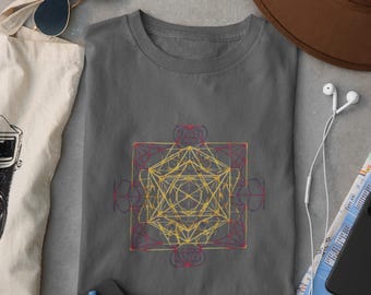 Metatron Cube T-Shirt Sacred Geometry Minimalist Spiritual