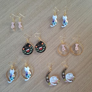 Lot De 2 Paires De Boucles D'oreilles Dorées Décor Animalier - Modèle REF07562J - Occasion