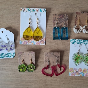 Colorful epoxy resin earrings