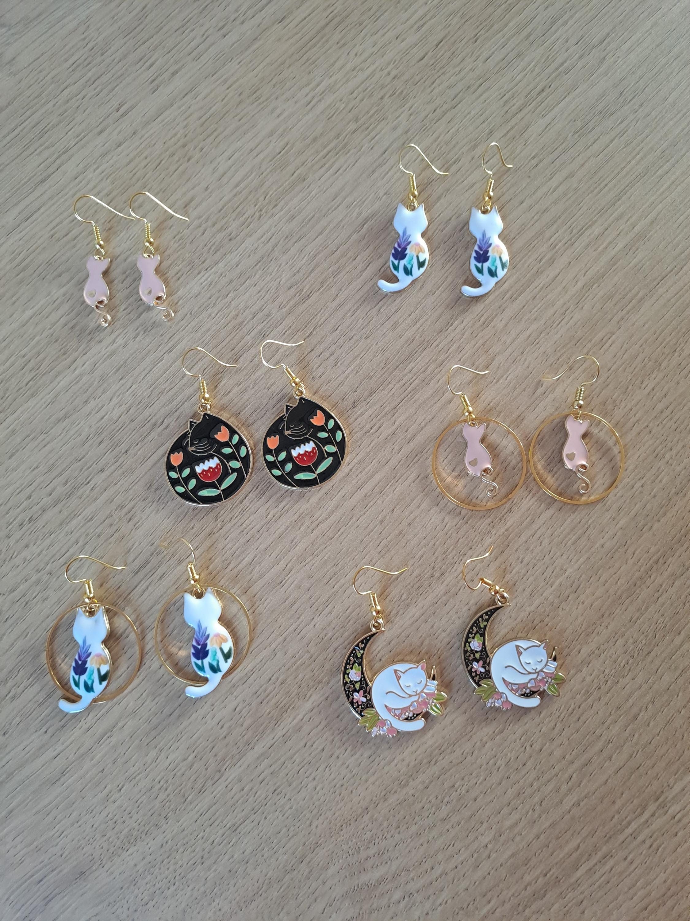 Boucles D'oreilles Fantaisie Originales Colorées