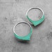 Verdigris Damasque Hoops - copper sterling silver handmade hoops, geometric, blue green patina, made in Italy 
