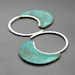 Little Urban Hoops, Verdigris - handmade copper sterling silver earrings, patina, blue green, made in Italy 