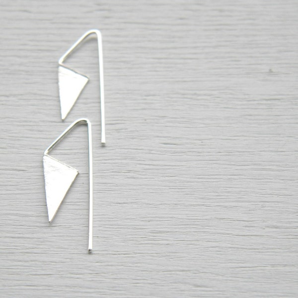 Sterling Silver  Geometric Earrings - handmade solid sterling silver dangle geometric earrings, Etsy