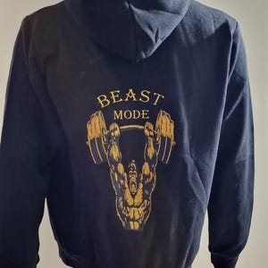 Beast Mode Hoodie Gym clothing Full zip Hoodie