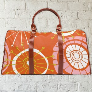 Womens Travel Bag, Weekender Bag, Waterproof Bag,Durable Carry On,Orange Travel Bag Gift for Mom, Colorful Bag Womens Gym Bag,Duffle for Her