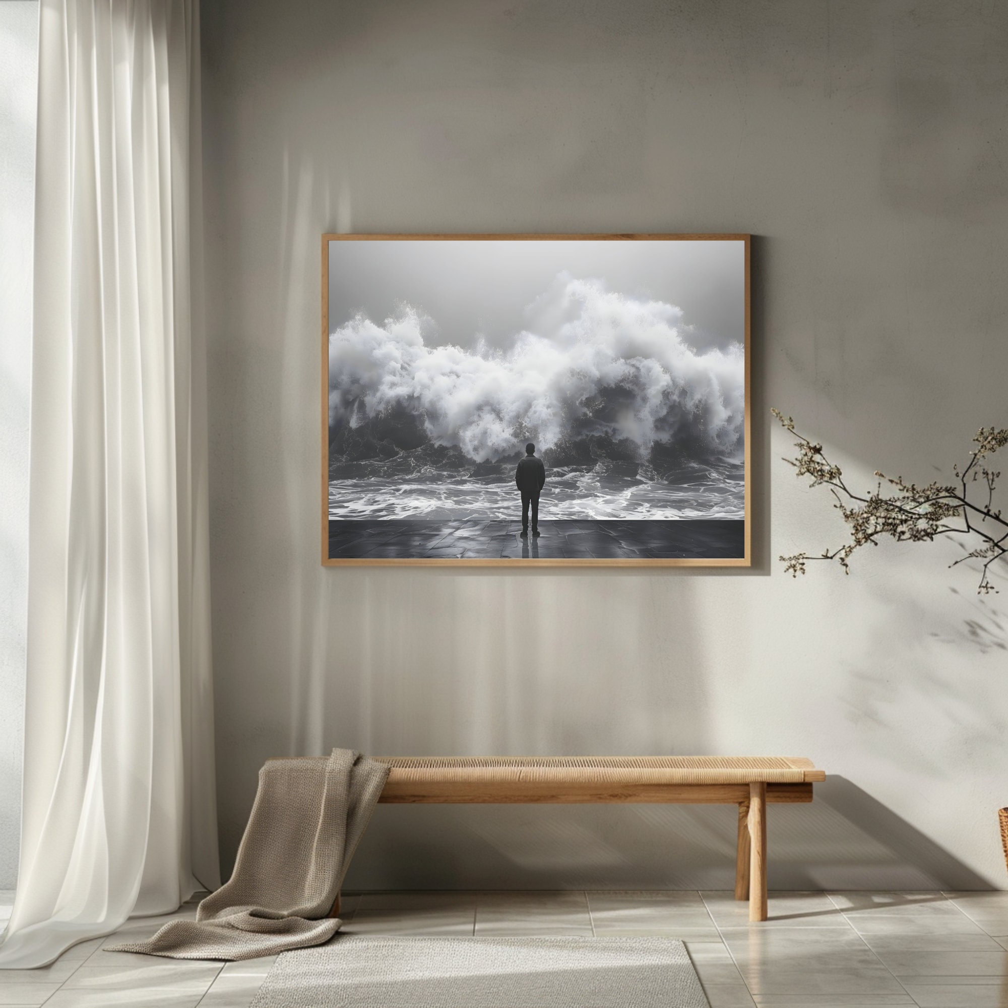 Modern Black Wave Wall Art