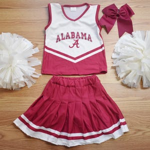 ALABAMA Cheerleader Outfit Girl's Baby Toddlers Complete SET Pom Poms ...