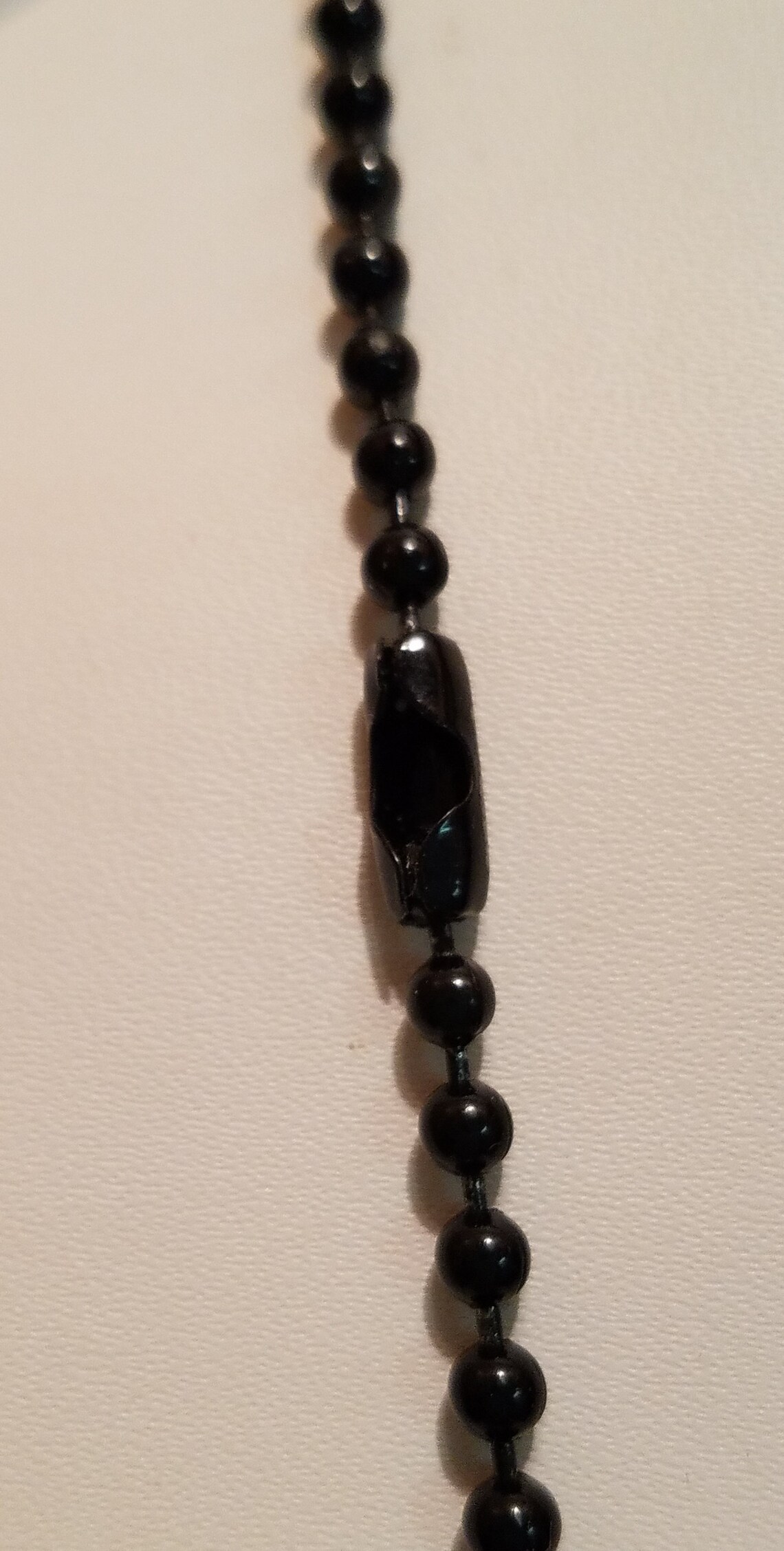 19 Long Black Ball Chain Necklace With Black Bead Drops Etsy Sweden
