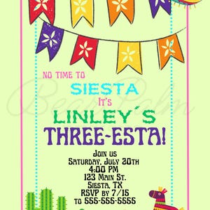 Three-esta Birthday Invitation