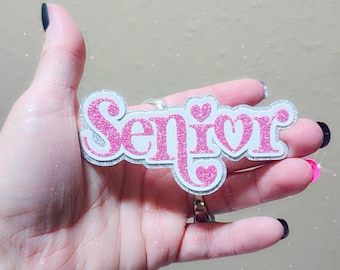Freshman, Sophomore, Junior, Senior Class Level Glitter Cutout | Your School Colors | Homecoming Cutouts | Glitter HOCO Mum Decorations