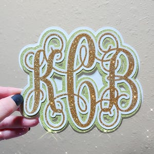 Homecoming Monogram Centerpiece for HOCO Mum | Glitter Cutouts| HOCO Mum Decorations | Custom Mum Cutouts, Choose Colors