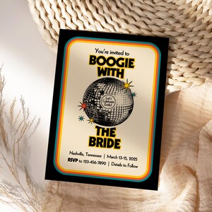 LAST BOOGIE Bachelorette Invitation Digital Template for Disco Bach ...