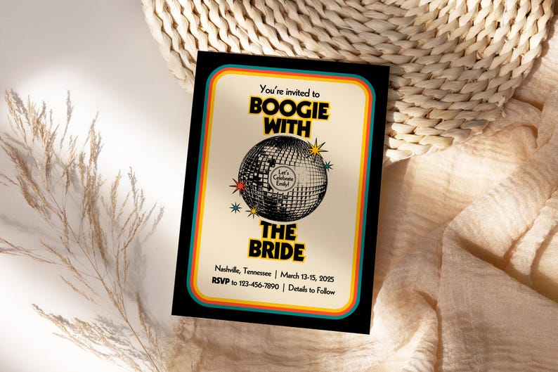 LAST BOOGIE Bachelorette Invitation Digital Template for Disco Bach ...