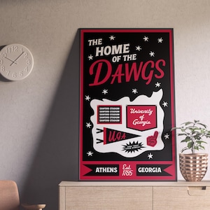 CAMPUS CLASSICS UGA Wall Art Poster | Dorm Room Print | University of Georgia Art | Digital Print | College | 18x24 | 11x17 | 16x20 | 8x10
