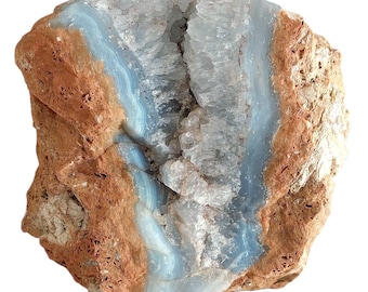 Large Decorative Blue Chalcedony from Kütahya, Turkey | Natural Chalcedony Display Stone | Crystal Bands | 3456g