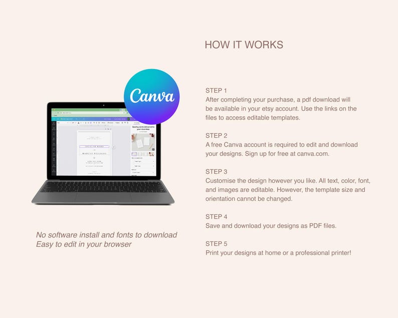 Modern Wedding Invitation Template Set Printable Stationery Easy