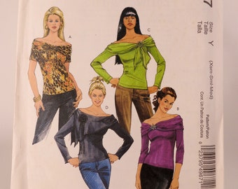 Womens Top Pattern McCalls 4967 Size Xsm-Sml-Med Size 4-14 Uncut Pattern FF Clothing Pattern Womens Pattern Free Shipping