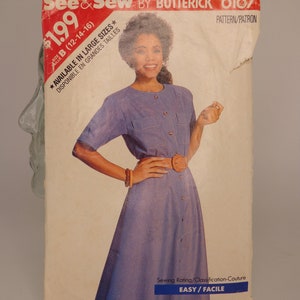 Dress Pattern See & Sew 6167 Butterick 6167 Size 12 Pattern Clothing Pattern Womens Pattern Easy to Sew Pattern Free Shipping