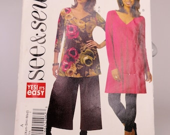 Tunic Pattern Dress Pattern Pants Pattern See & Sew 5375 Butterick 5375 Size XS-SM- Med  Size 4-14 Uncut Pattern FF Very Easy to Sew Pattern