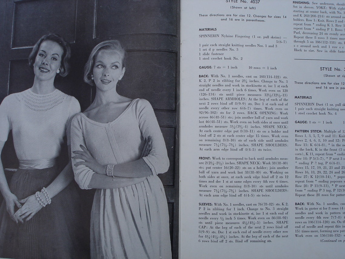 Vintage Knitting Booklet 1957 Sweater Pattern Knit Pattern Knit Wearables Womens Sweaters Vintage Knitting Booklet 1957 Sweater Pattern Knit Pattern Knit Wearables Womens Sweaters