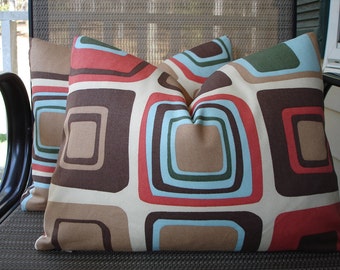 Lumbar Pillow Covers One Pair 12 x 16 Handmade Cubed Pattern Pillows Home Decor Decorative Throw Pillows Kidney Pillows Colorful Pillows