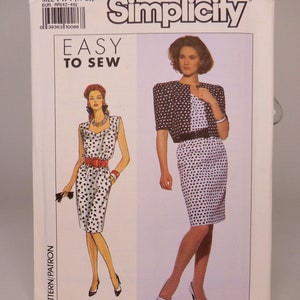 Dress Pattern Womens Jacket Pattern Simplicity 9608 Unlined Jacket Size 14-20 Uncut Pattern FF Easy to Sew Pattern 1990s Clothing Pattern