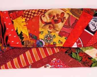 Red Eyeglass Case Eye Glass Case Quilted Eyeglass Case Scrap Pieced Eyeglass Case Womens Accessories Unique Eyeglass Case Free Shipping