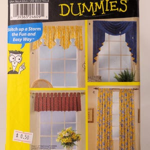 Window Treatment Pattern Valance Pattern Drapery Panel Pattern Simplicity 9566 Sewing For Dummies Pattern Home Dec Pattern Free Shipping